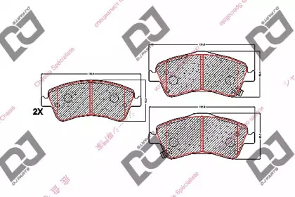 Комплект тормозных колодок, дисковый тормоз DJ PARTS купить